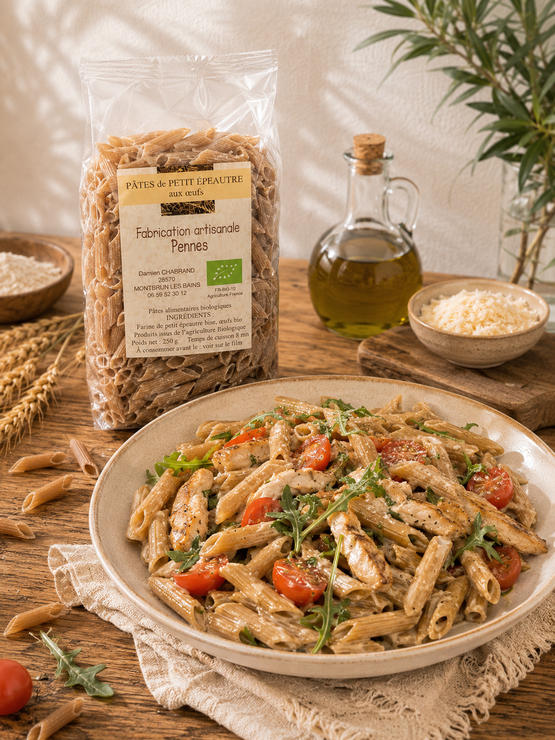 Pates Penne de Petit Épeautre aux Œufs
